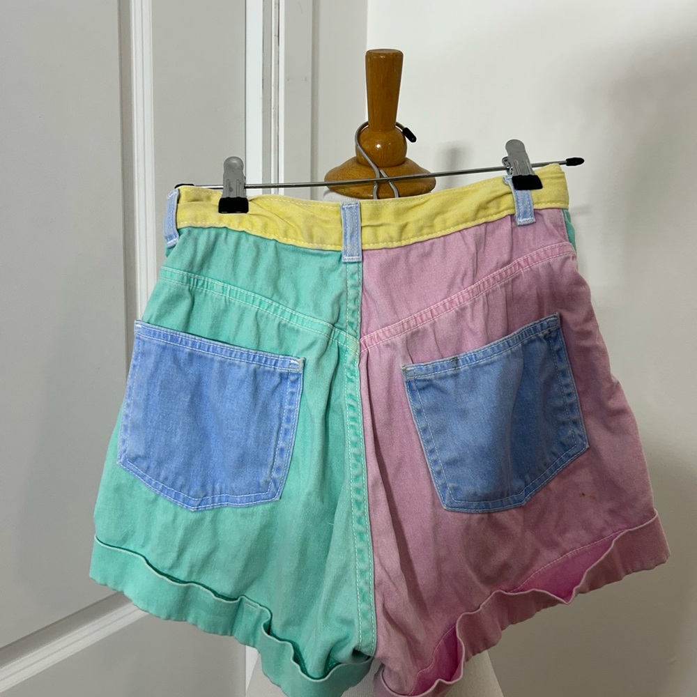 AMERICAN APPAREL Pastel Denim Shorts Vintage Y2K Waist 26/27 - Picture 5 of 10
